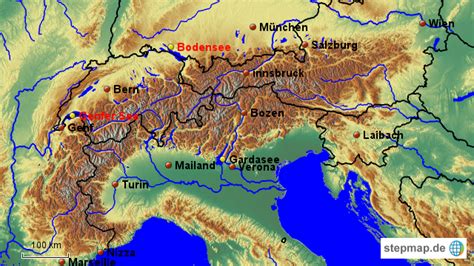 Stepmap Alpen Landkarte F R Europa