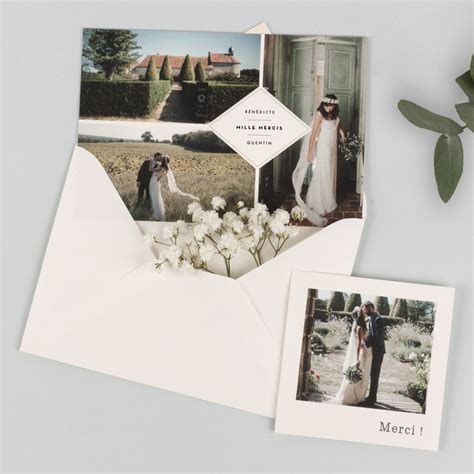 Carte De Remerciement Mariage Cusson Photos Atelier Rosemood Carte