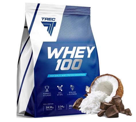 Trec Whey 100 900g Białko WPC Czekolada kokos 5901828348174