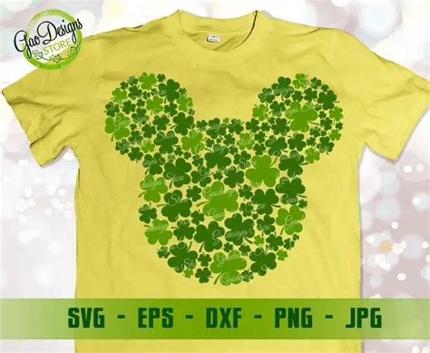 Mickey Shamrock Svg Mouse Svg Disney Mickey Mouse St Patricks Day Svg