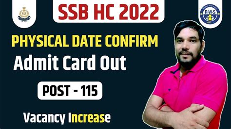 Ssb Head Constable Admit Card Ssb Head Constable Physical Date