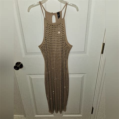 Windsor Dresses Nude Sparkly Gem Dress Poshmark