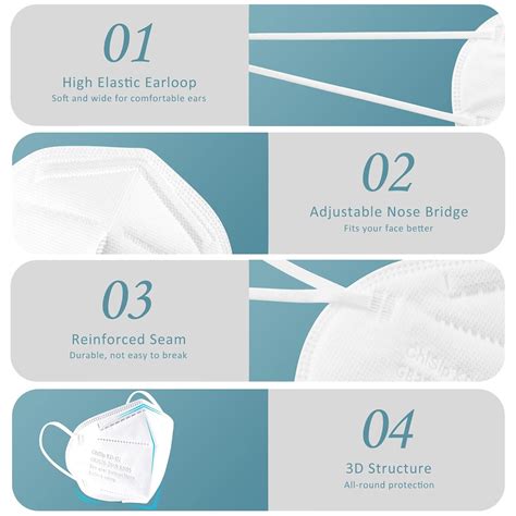 Chisip Kn Face Mask Pcs Layer Design Cup Dust Safety Masks