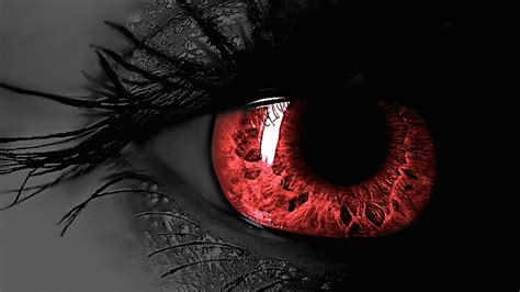 Red Black Iris Pupil Black Eyelashes HD Evil Eye Wallpapers | HD Wallpapers | ID #81724