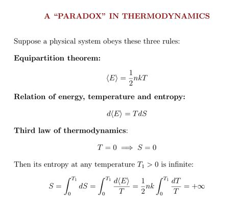 Third Law Of Thermodynamics Equation