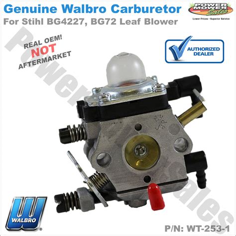 Walbro Replacement Carburetor Wt 253 1 For Stihl Bg4227 Bg72 Leaf