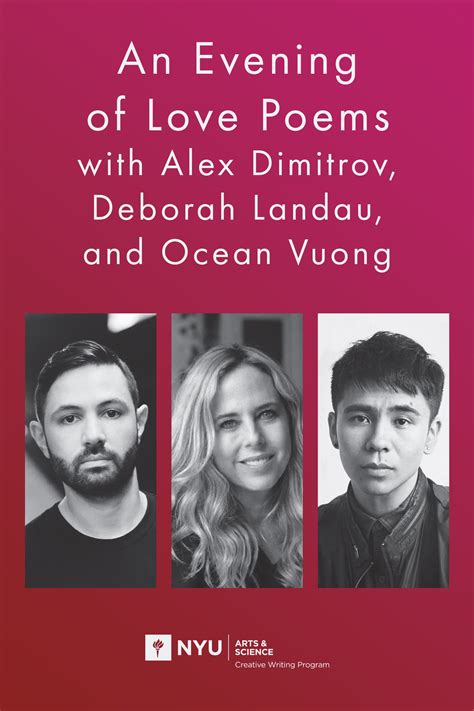 An Evening Of Love Poems Alex Dimitrov Deborah Landau And Ocean Vuong