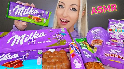 Asmr Eating Chocolate Milka Candy Bars Choco Wafer Secret Box 초콜릿