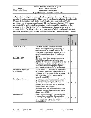 Fillable Online Regulatory File Essential Documents Fax Email Print