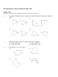 Honors Geometry Final Exam Study Guide Honors Geometry Final Exam