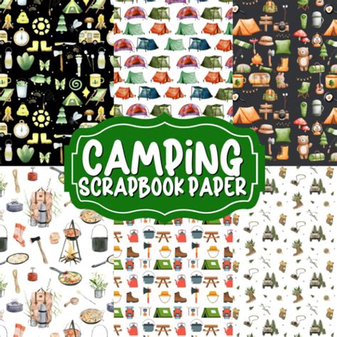 Camping Scrapbook Paper Pad Double Sided For Craft Projects And Card