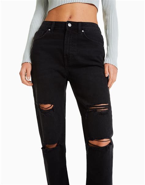 Ripped Mom Jeans Women Bershka