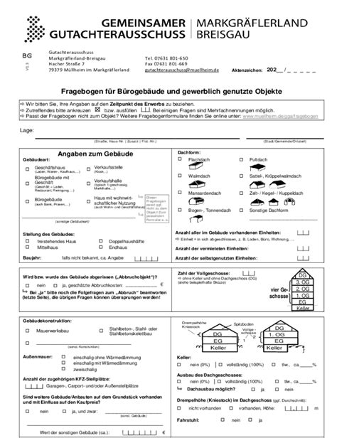 Ausfüllbar Online Fragebogen fr Brogebude und gewerblich genutzte