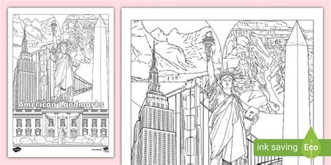 Landmarks In America Colouring Page Teacher Made Twinkl