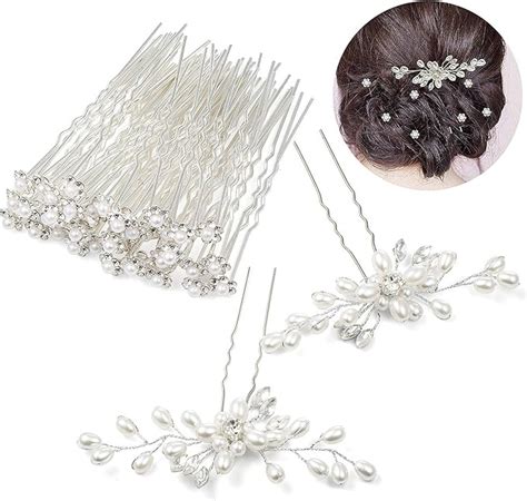 Czemo Pezzi Forcine Per Capelli Perle Sposa Fermagli Con Strass