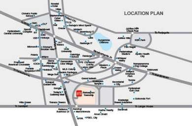 Aryamitra Projects Aryamitra Oak Tree Map - Alkapuri, Hyderabad Location Map