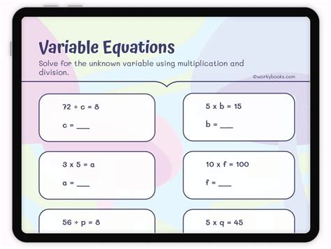 One Step Equation— Multiplication And Division Worksheet 3oab63oaa4 Workybooks