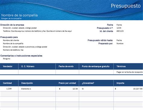 Plantilla De Cotizaci N Excel