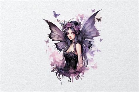 Watercolor Dark Fairies Graphic By Cvanscussell Creative Fabrica