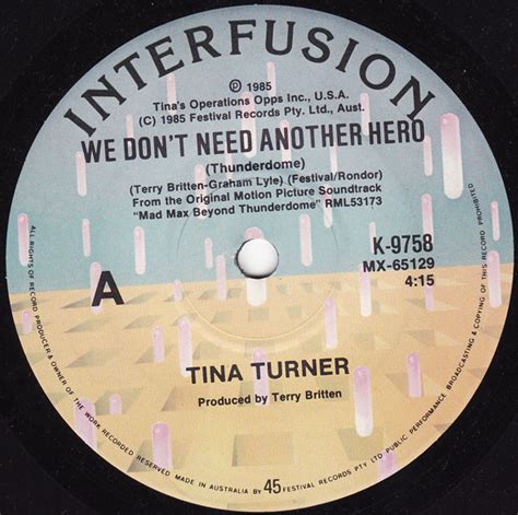 Tina Turner We Don T Need Another Hero Thunderdome Vinyl