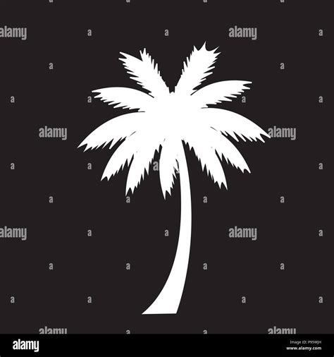 Ilustraci N Vectorial Silueta Blanca De Palmera Icono Aislado Sobre