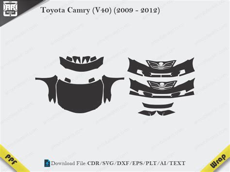 Toyota Camry V40 2009 2012 Car Ppf Template Armobileskin