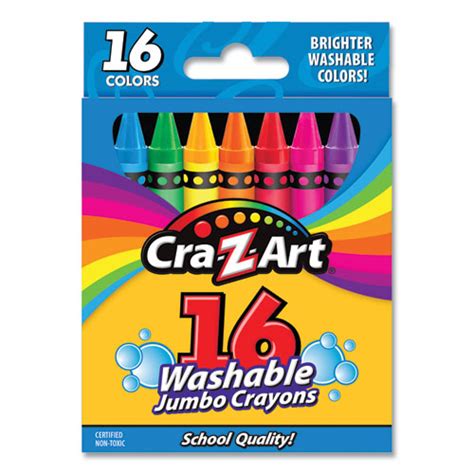 Cra Z Art® Washable Jumbo Crayons 16 Assorted Colors 16 Pack J And P Supply Inc