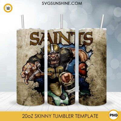 New Orleans Saints Oz Skinny Tumbler Template Png Saints Football