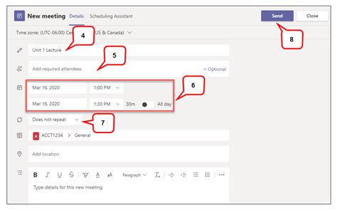 How To Schedule A Class Teams Meeting Instruction Uh