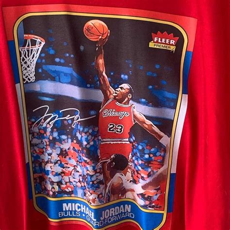 NBA ICONIC MICHAEL JORDAN ROOKIE CARD QUALITY SHIRT R… - Gem