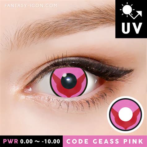 Code Geass Pink Contacts Halloween Lenses Prescription Uv Blocking Fantasy Icon