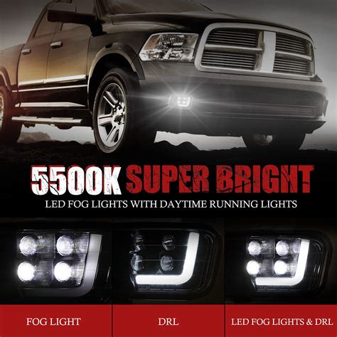 Bunker Indust Dodge Ram Led Fog Lights With Daytime Running Lights Set