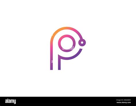 Letter P Technology Vector Monogram Logo Design Template Letter P