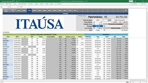 Planilha Controle Ações E Fundos Imobiliários V2031 Luzsiavc