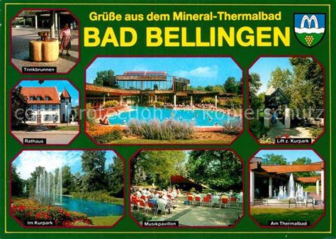 Ak Ansichtskarte Bad Bellingen Kurmittelhaus Trinkbrunnen Thermalbad