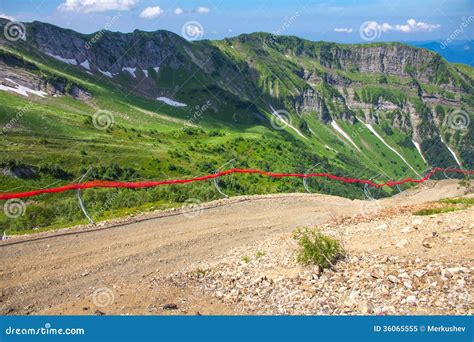 Ski Track In Summer Krasnaya Polyana Russia Stock Image Image Of