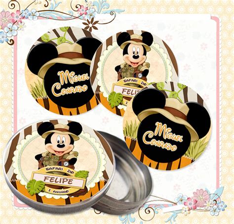 Adesivo Latinha Mickey Safari Elo Produtos Especiais