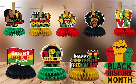 Amazon JULMELON 8PCS Juneteenth Party Decorations Honeycomb