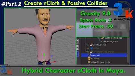 Character Cloth Create NCloth Passive Collider In Maya Part 02