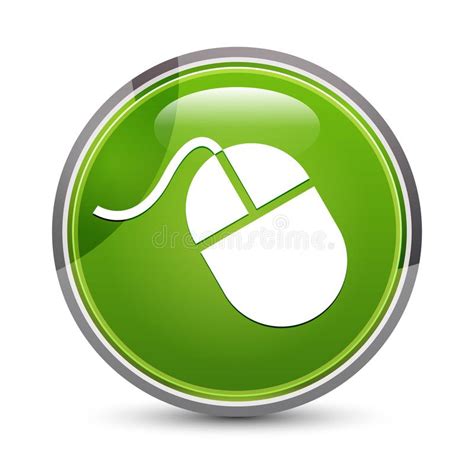 Mouse Icon Elegant Green Round Button Vector Illustration Stock Vector