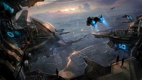 X Artwork Fantasy Art Spaceship Concept Art Digital Art City