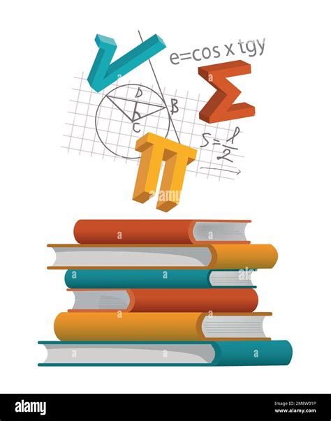 A Pile Of Math Textbooks Illustration Of Books With Mathematics