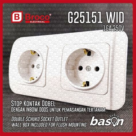 Jual BROCO Galleo G25151 Double Socket Outlet Stop Kontak Dobel 2