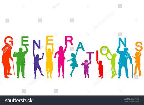 Generations Concept People Different Ages Stock Vector 235973164 ...