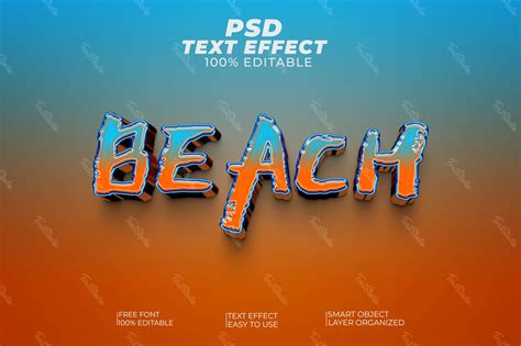 Effet De Texte Avec Police De Style Plage Fichier PSD Photoshop Gratuit