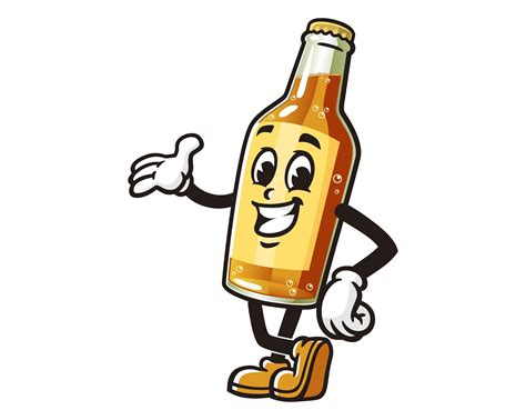 Beer Bottle Cartoon Mascot Vector Illustration Design Character - Etsy