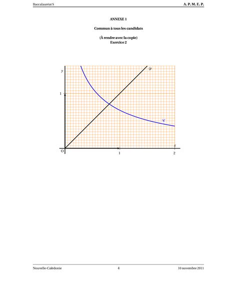 Annale Maths Bac S Nouvelle Calédonie novembre 2011 Sujet AlloSchool