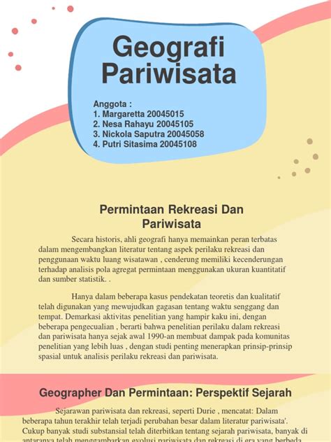 Kelompok Geo Pariwisata | PDF