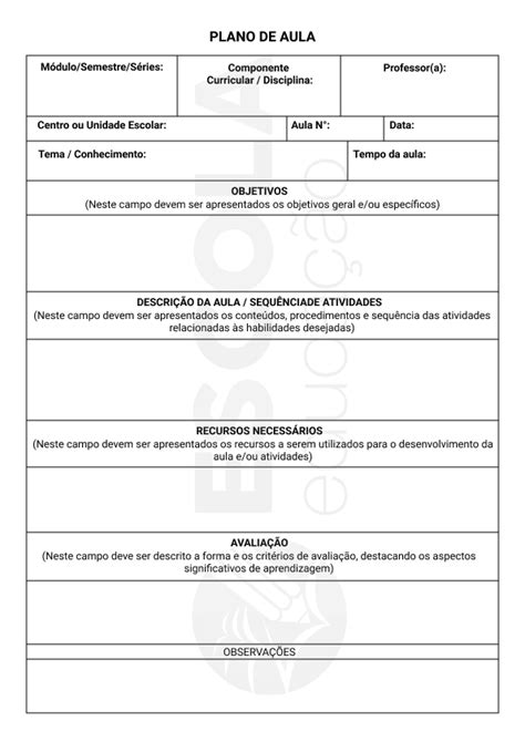 Plano De Aula Modelos Exemplos Como Fazer Planos De Aula