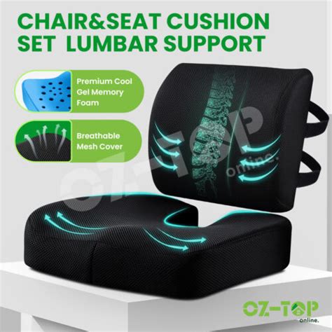 Memory Foam Coccyx Seat Cushion Back Lumbar Hip Support Pillow For Car Chair Ebay